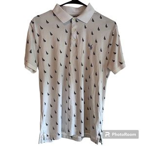 Polo Ralph Lauren Men’s Medium White Polo Shirt with Sailboats